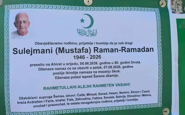 Preminuo je Sulejmani Raman-Ramadan