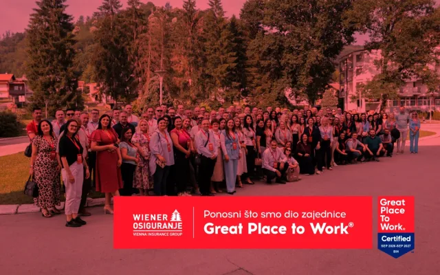 Wiener osiguranje dobilo Great Place to Work® certifikat – globalna potvrda kulture koju grade ljudi