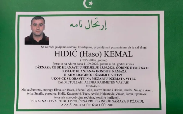 Preminuo je Kemal Hidić