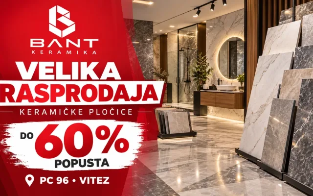 Velika rasprodaja u BANT-u: Keramičke pločice uz popuste do 60%