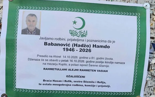 Preminuo Hamdo Babanović