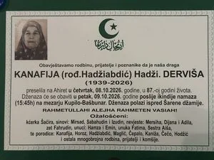 Preminula Derviša Kanafija