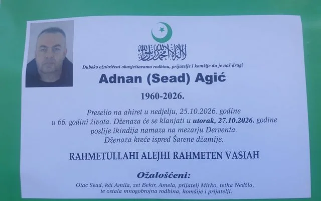 Preminuo Adnan Agić