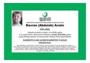 Danas dženaza Arminu Davran
