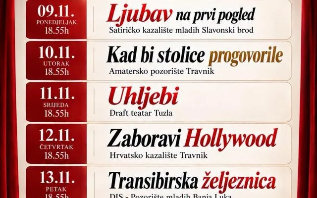 Uživajte u novembru – “Travničke pozorišne svečanosti 2026” donose čak pet predstava!