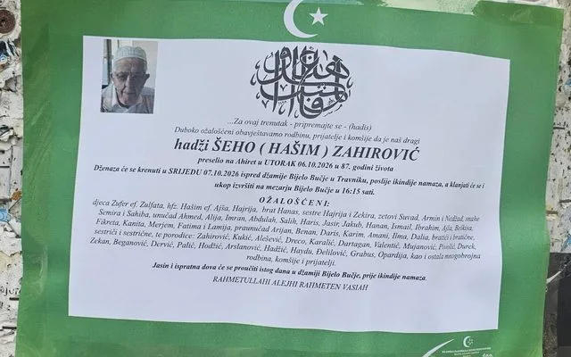 Preminuo je hadži Šeho Zahirović