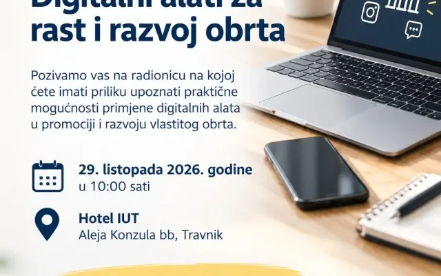 Radionica u Travniku : Digitalni alati za rast i razvoj obrta
