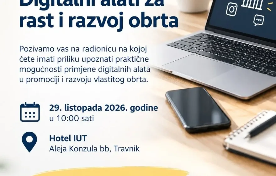 Radionica u Travniku : Digitalni alati za rast i razvoj obrta